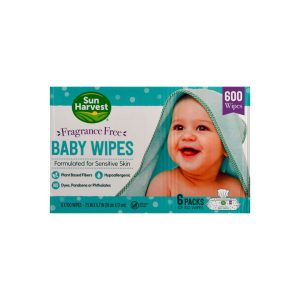 L04416 Toallas húmedas para bebé sin fragancia Sun Harvest (600 pz)