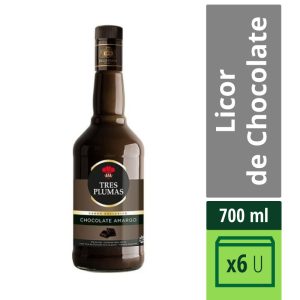 Licor Tres Plumas Chocolate Amargo x 700 Ml