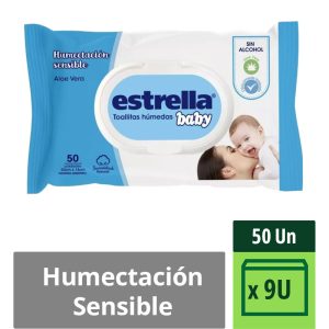 Toallitas Húmedas Estrella Humectación Sensible X 50 Un