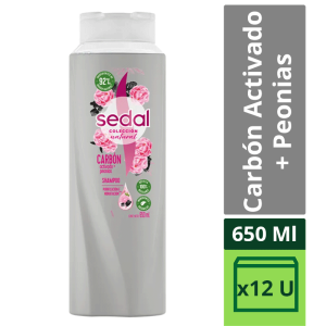 Shampoo Sedal Carbón Activado + Peonias X 650 Ml